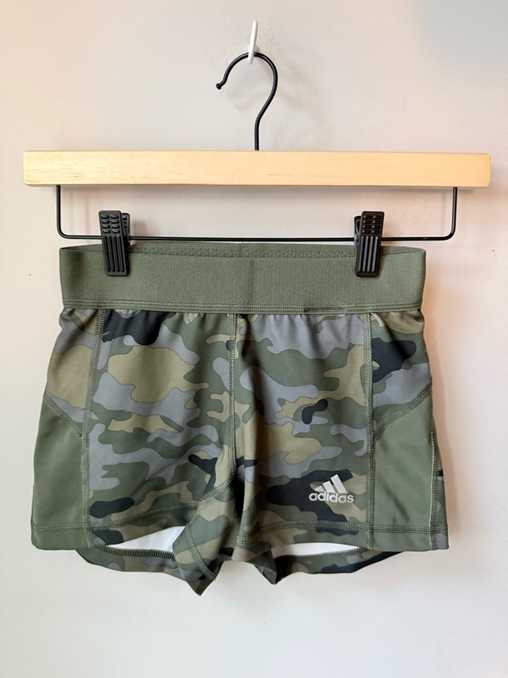Adidas Techfit Green Camo Compression Shorts Climalite Green Athletic Training
